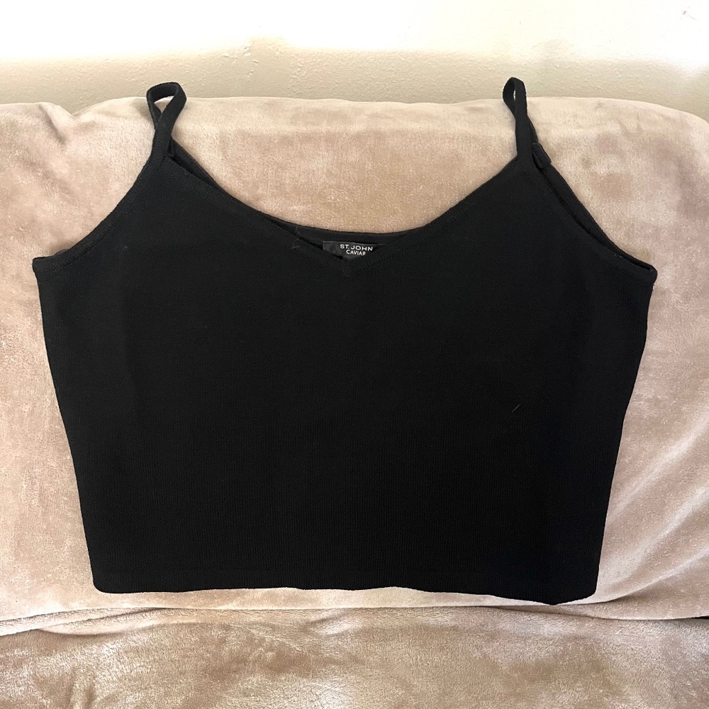 St. John Caviar Knit Tank Top Size XL